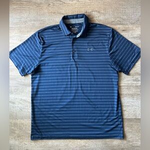 LG Men's Navy Striped Polo Shirt
